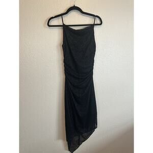 VTG Dress Black Midi S Paisley Glitter‎ Velvet Y2K Cocktail 90s Prom Homecoming